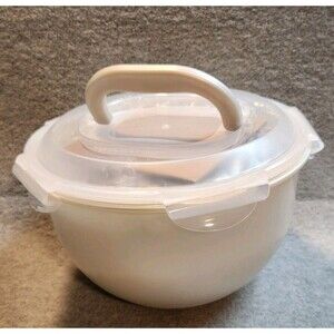 Lock n Lock 5-Pc Nesting Storage Bowl Set w/ Handle Round PEARL Food Storage NOB